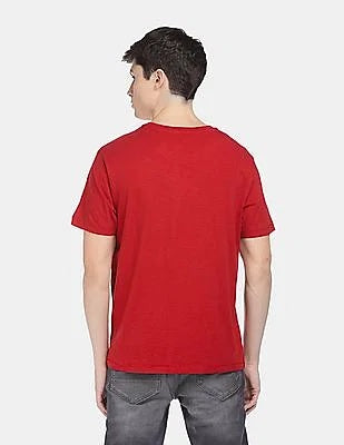 Paperbacks Men's Flag Crewneck Short Sleeves T-Shirt Red Size L