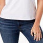 Tommy Hilfiger Women's  Cotton Embroidered Logo T-Shirt White Size 2XL