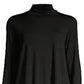 Eileen Fisher Women's Tencel Blend Turtleneck Tunic Top Black Size XX-Small