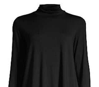 Eileen Fisher Women's Tencel Blend Turtleneck Tunic Top Black Size XX-Small