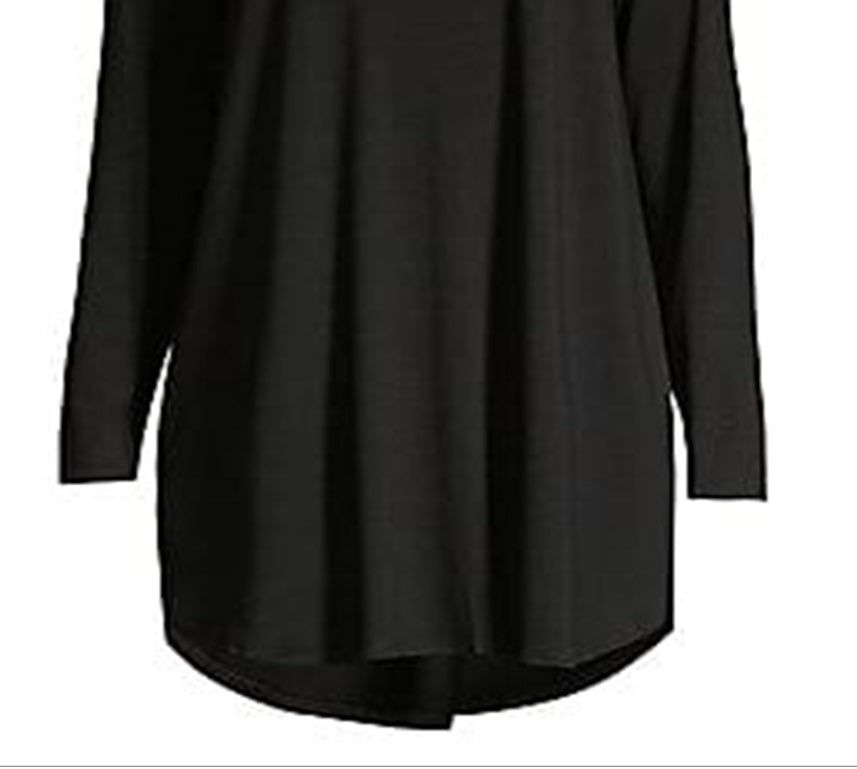 Eileen Fisher Women's Tencel Blend Turtleneck Tunic Top Black Size XX-Small