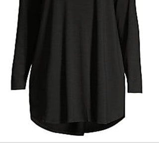 Eileen Fisher Women's Tencel Blend Turtleneck Tunic Top Black Size XX-Small