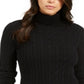 Charter Club Women's Cable Turtleneck Sweater Black Size Medium