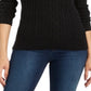 Charter Club Women's Cable Turtleneck Sweater Black Size Medium