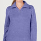 Karen Scott Women's Wing Collar Pullover Top Blue Size Petite S