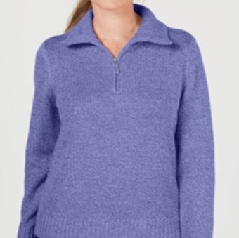 Karen Scott Women's Wing Collar Pullover Top Blue Size Petite S