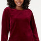 Karen Scott Women's Velour Sweatshirt Purple Size L
