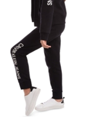 Calvin Klein Big Girl's Logo Sweatpants Black Size 8-10