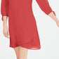 JM Collection Women's Tie Sleeve Necklace Dress Red Size Petite S