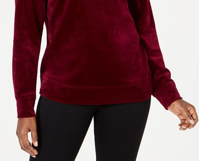 Karen Scott Women's Velour Sweatshirt Purple Size L