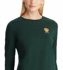 Ralph Lauren Women's Layered Jersey Sweatshirt Green Size Small