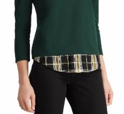 Ralph Lauren Women's Layered Jersey Sweatshirt Green Size Small