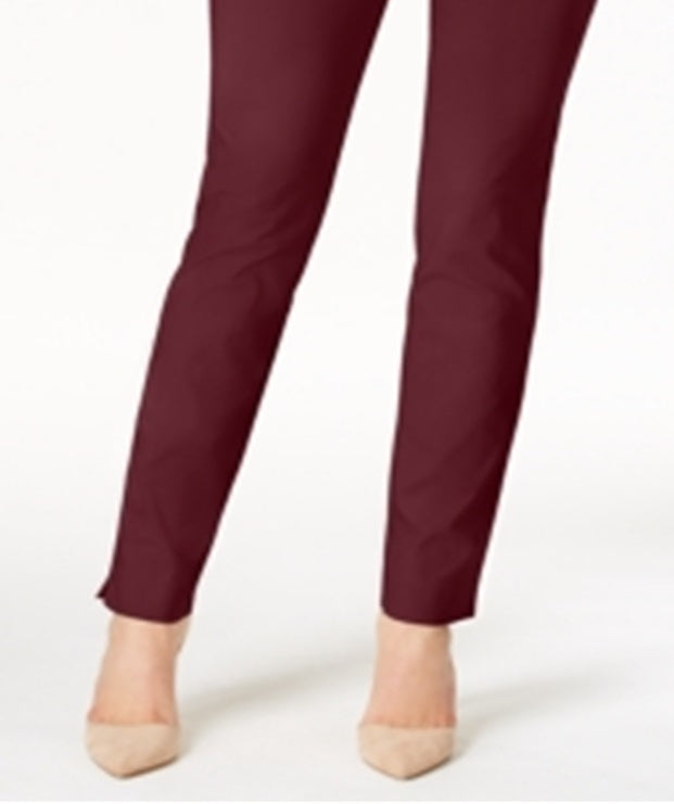 Charter Club Women's Cambridge Tummy Control Slim Leg Pants Red Size 2 Petite