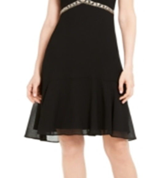 Nanette Lepore Women's Sleeveless Knee Length a Line Party Dress Black Size 12