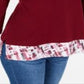 Karen Scott Women's Printed Trim Top Red Size Petite Small
