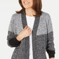 Karen Scott Women's Colorblocked Cardigan Black Size Petite S