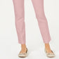 Charter Club Women's Newport Tummy Control Slim Fit Pants Pink Size 10