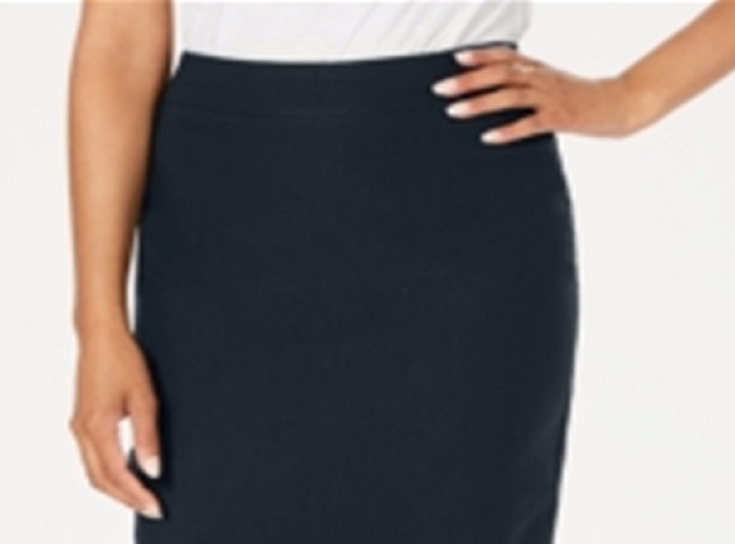 Charter Club Women's Pull on Tummy Control Skirt  Blue Size 10