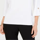 JM Collection Women's Textured Grommet Trim Keyhole Top  White Size X-Small