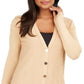 Jm Collection Ribbed Button-Front Duster Cardigan Brown Size XS