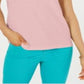 Charter Club Women's Textured Cotton Tank Top Pink Size Large
