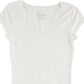Aveto Junior's V Neck Soft Stretch Knit Solid Top White Size X-Large