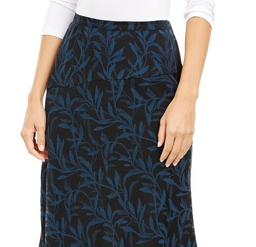 Alfani Women's Patterned MIDI Shift Skirt Blue Size 8