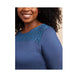 Motherhood Maternity Women's Plus Size Sleeve Detail Maternity Top Blue Size 3X