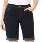 INC International Concepts Women's Curvy Fit Tikglo Cuffed Denim Shorts Blue Size 0