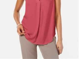 Alfani Women's Sleeveless V Neck Tank Top Red Size X-Large