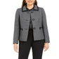 Le Suit Women's Slim-Leg Contrast-Trim Pants Suit Gray Size 14
