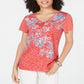 Style & Co Petite Graphic-Print T-Shirt Red Size Petite XL