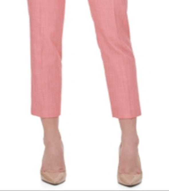Tommy Hilfiger Womens Coral Zippered Pocketed Elastic Waist Partial Skinny Pants Pink Size 4