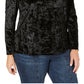 One a Women's Plus Velvet Cold Shoulder Top Black Size 1X