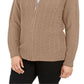 Karen Scott Women's Cable Knit Zippered Cardigan Brown Size Small