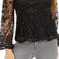 Style & Co Lace Bell-Sleeve Top Black Size Large