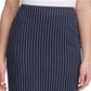 Tommy Hilfiger Women's Midnight Slim Stripe Pencil Skirt Blue Size 12