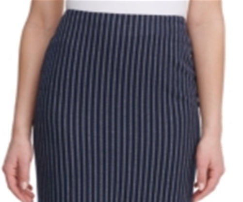 Tommy Hilfiger Women's Midnight Slim Stripe Pencil Skirt Blue Size 12