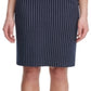 Tommy Hilfiger Women's Midnight Slim Stripe Pencil Skirt Blue Size 12