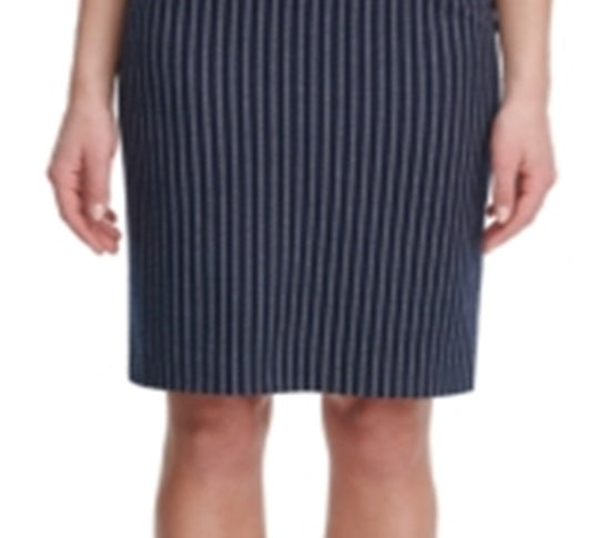 Tommy Hilfiger Women's Midnight Slim Stripe Pencil Skirt Blue Size 12