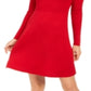Style & Co Women's Ribbed Sweater Dress Red Size Petite S