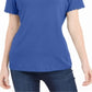 Karen Scott Women's Studded Keyhole Top Blue Size Small