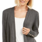 Charter Club Women's Open Front Cardigan Gray Size XX-Large