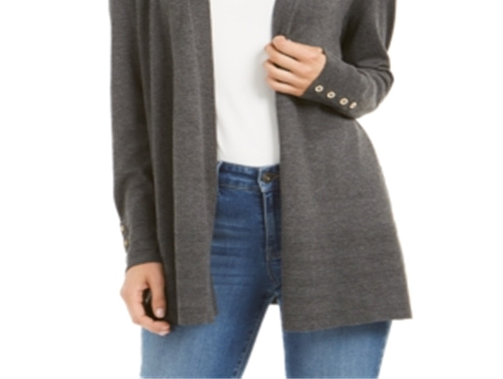 Charter Club Women's Open Front Cardigan Gray Size XX-Large