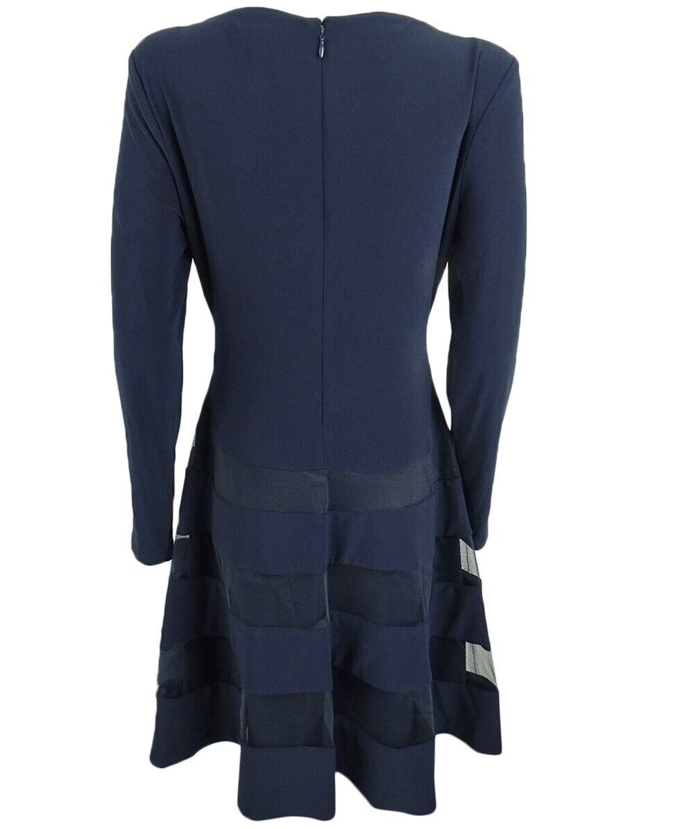 Lauren Ralph Lauren Women's Tulle-Trim Jersey Dress Navy  Size 2