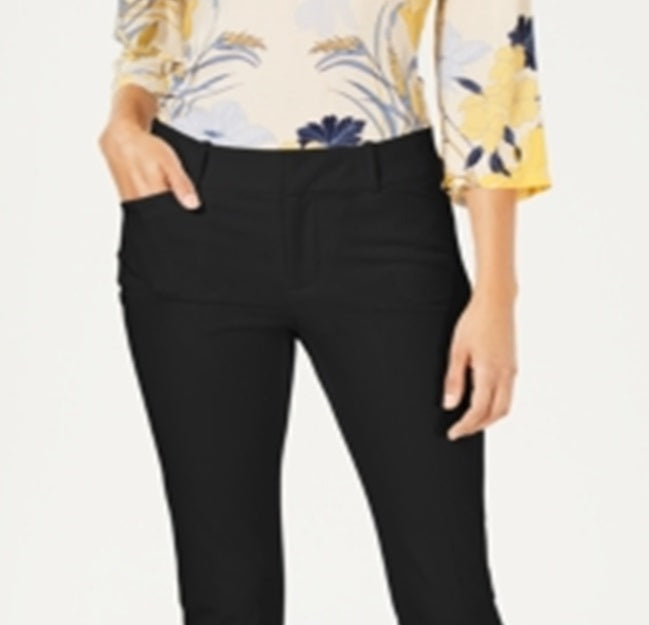 Charter Club Women's Solid Newport Slim Leg Pants Black Size 6 Petite