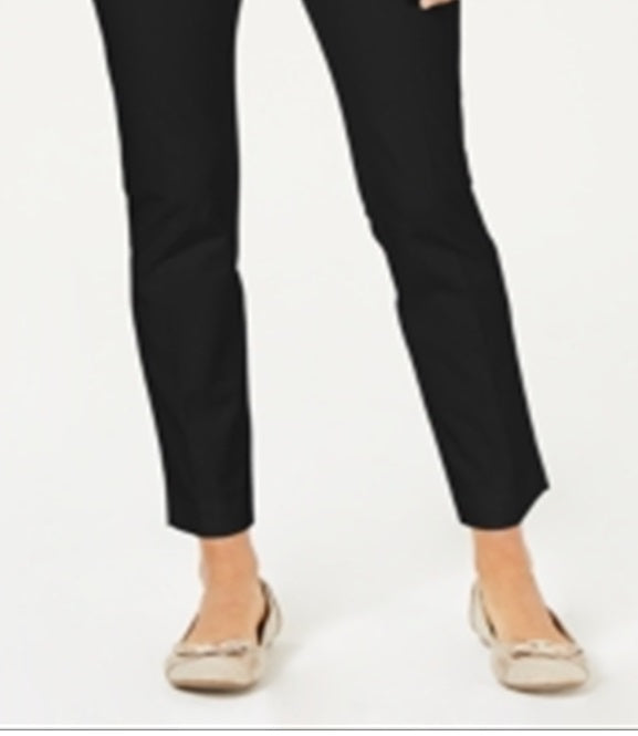 Charter Club Women's Solid Newport Slim Leg Pants Black Size 6 Petite
