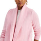 Charter Club Shawl-Collar Open-Front Cardigan Pink Size XS