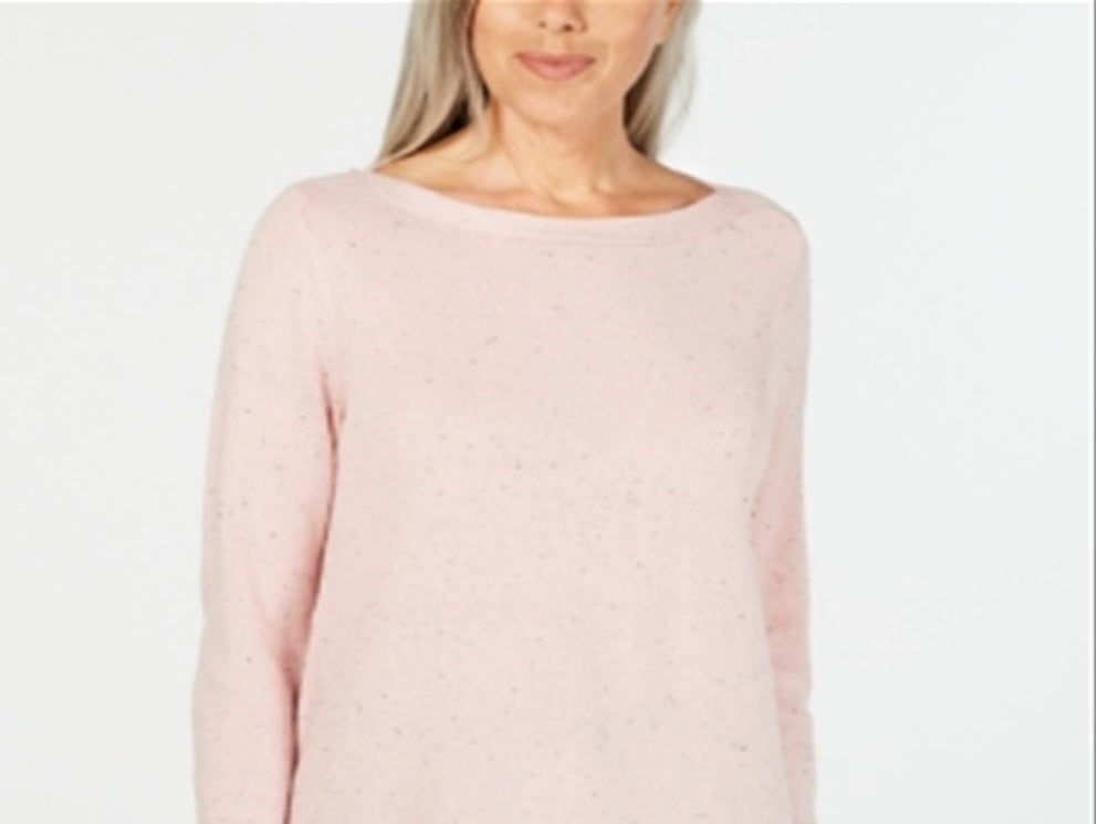 Karen Scott Women's Textured Tunic Sweater Pink Size Small
