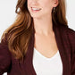 Charter Club Women's Petite Tie-Cuff Cardigan Black Combo Size Petite Large